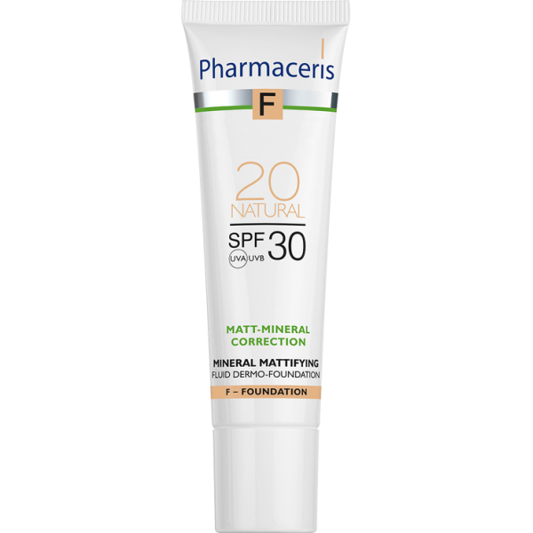 MINERAL MATTIFYING FLUID DERMO-FOUNDATION SPF 30 MATT-MINERAL-CORRECTION 20 NATURAL 30 ml