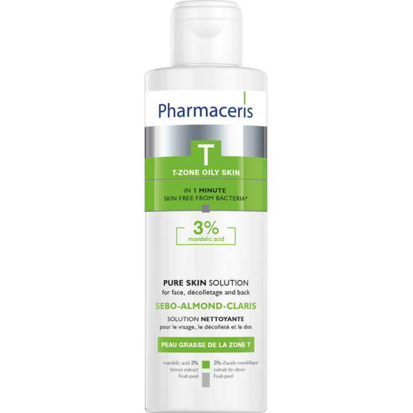 PURE SKIN SOLUTION for face, décolletage and back 3% mandelic acid SEBO-ALMOND-CLARIS 190 ml